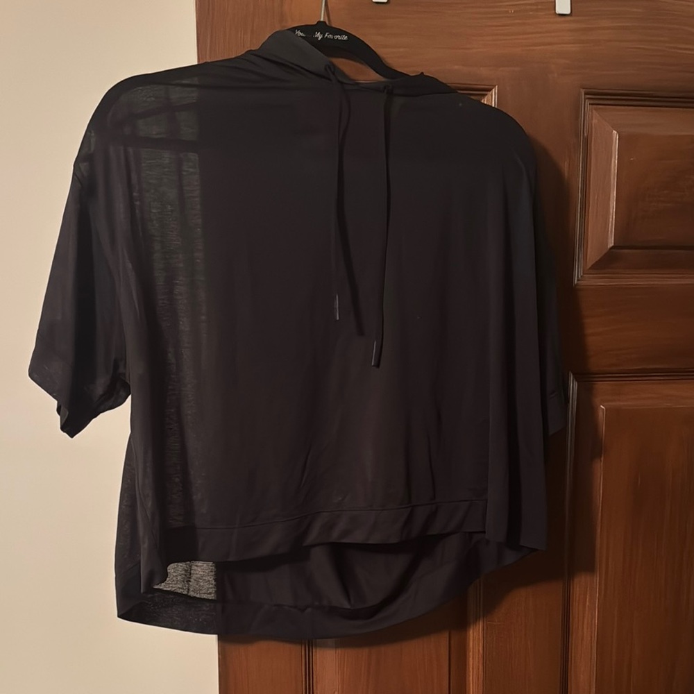 Black Sheer Hooded Top